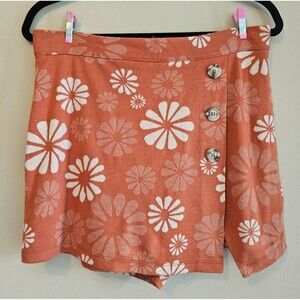 Altar'd State Hippie Flower Skort burnt orange, Size Large, boho, casual, fresh